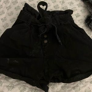 Forever 21, Parachute Black Denim Short, size 25